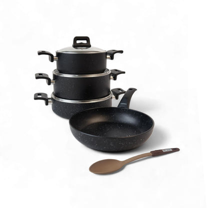 Leydi 7 Piece Pot Set Black