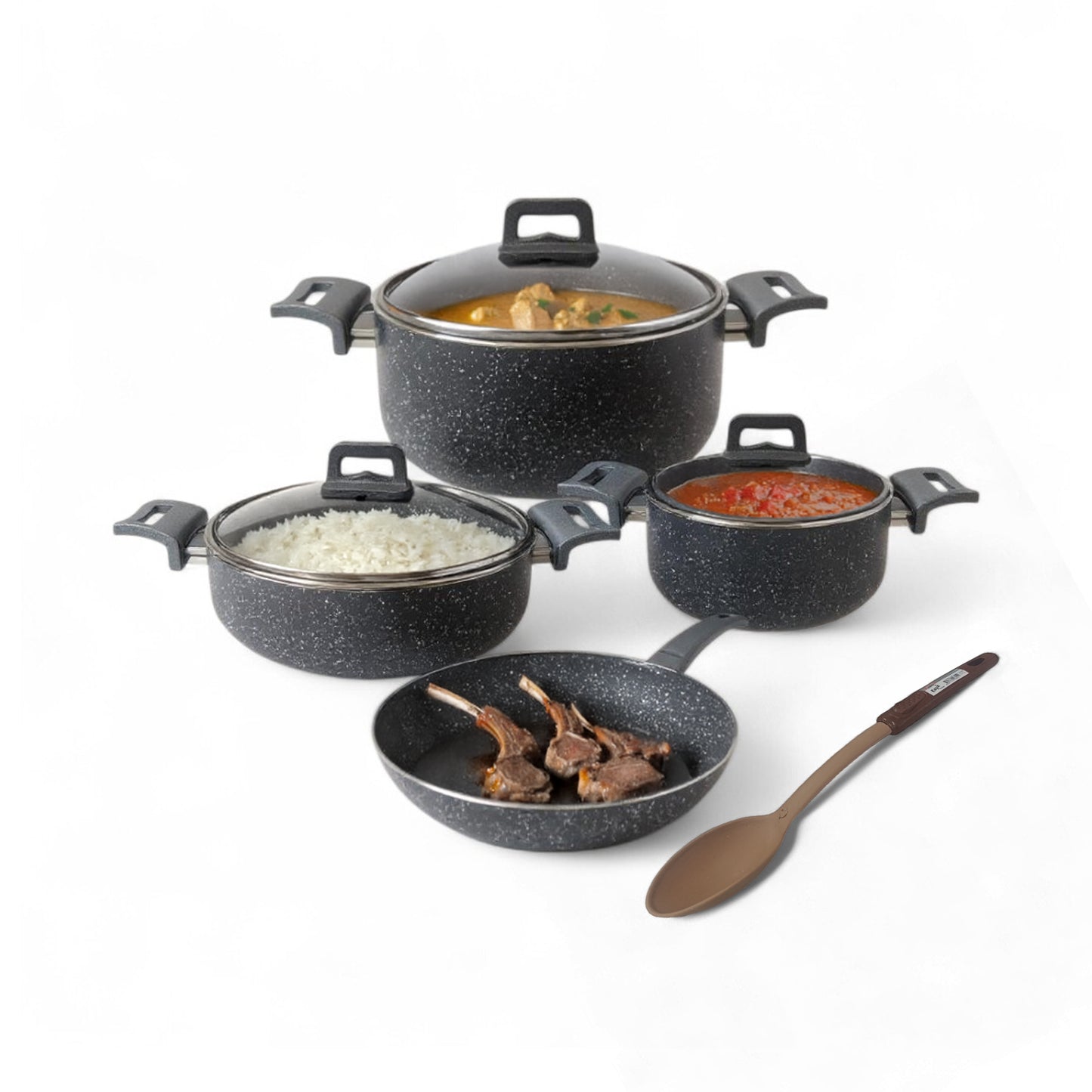 Leydi 7 Piece Pot Set Grey
