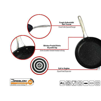 Leydi Mia 24cm Crepe Pan Black