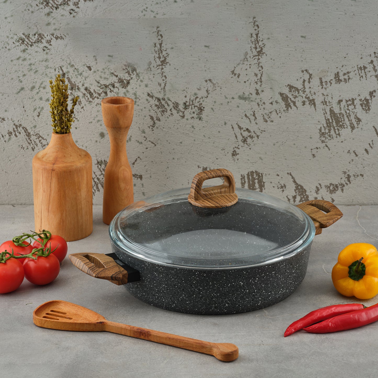 Leydi Natura Kısa 22cm Low Casserole Grey