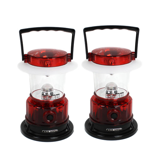 Life Gear 2 Piece Portable LED Camping Lantern Set Red