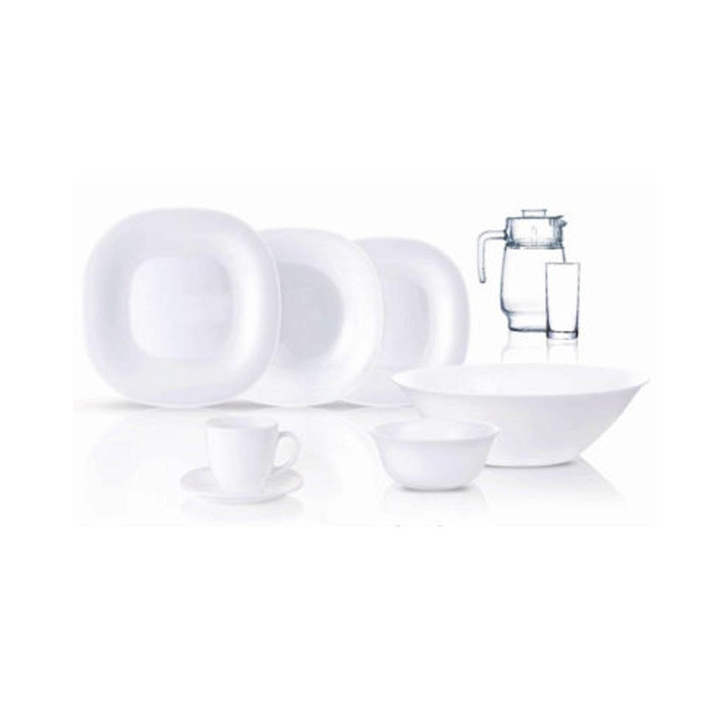 Luminarc 46 Piece Neo Carine Dinner Set White