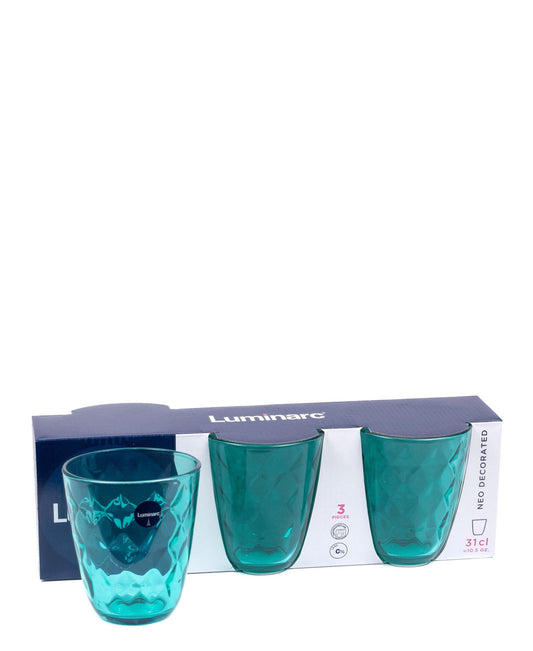 Luminarc 3 Piece Neo Decorated Tumbler Set - Blue