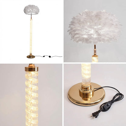 Feather Design LED Floor Lamp White