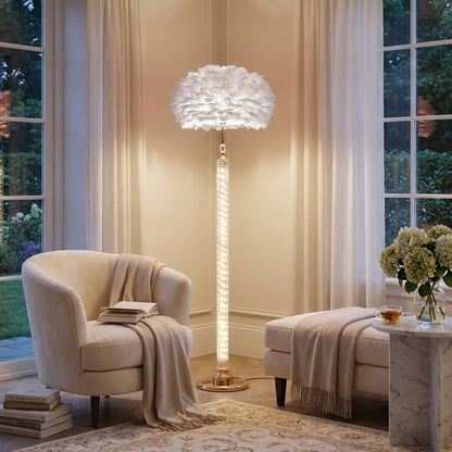 Feather Design LED Floor Lamp White