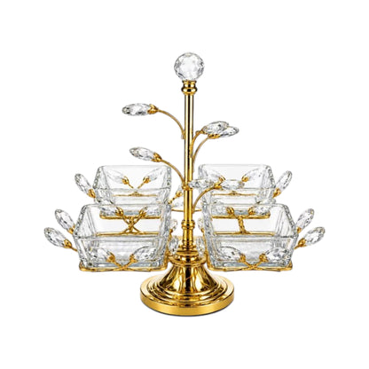 Dessert Server with 4 Bowls Gold