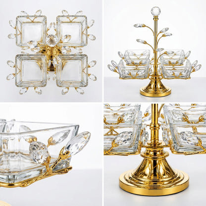 Dessert Server with 4 Bowls Gold