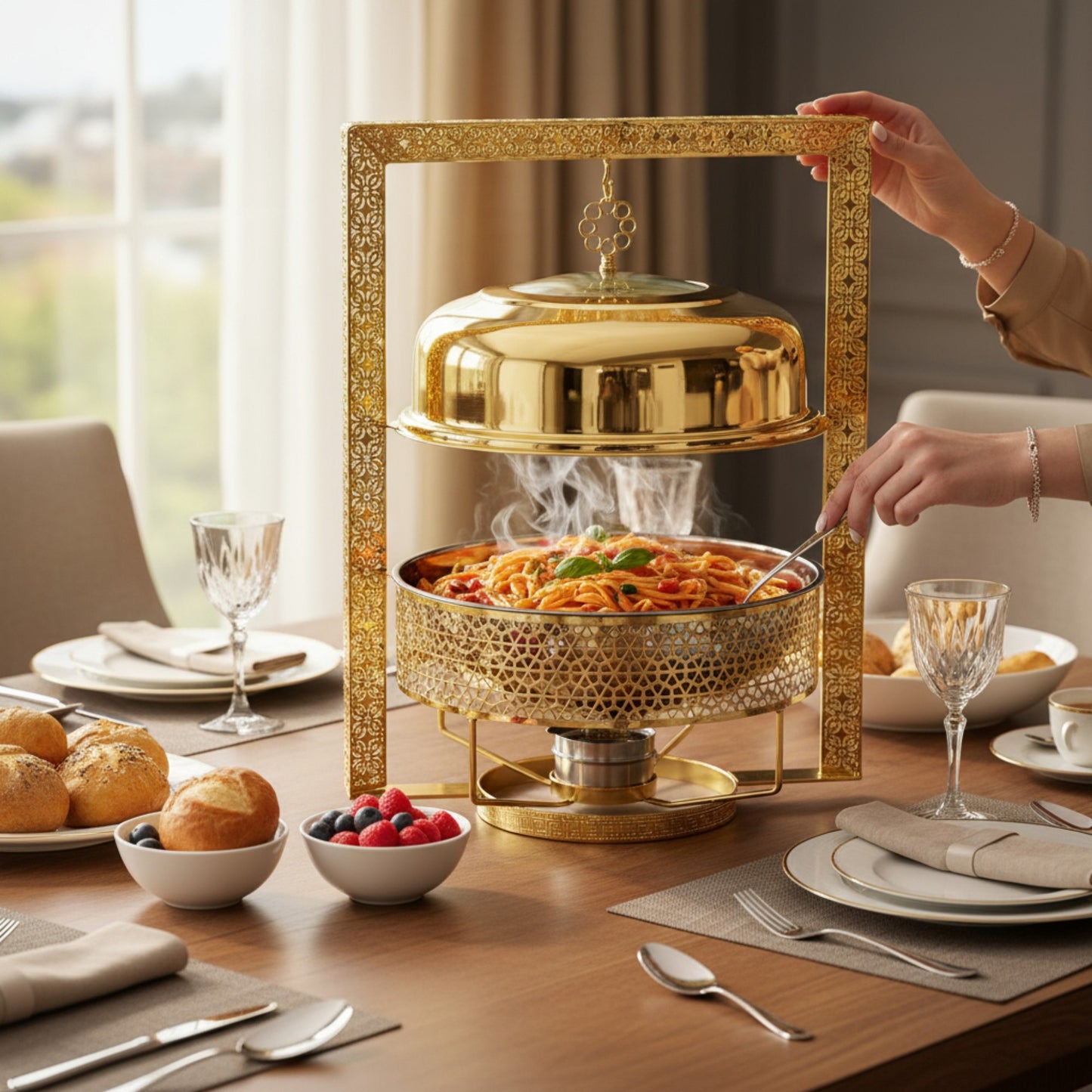 8Lt Hanging Chafing Dish Gold