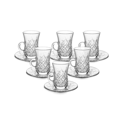 12 Piece Cup & Saucer Set Clear