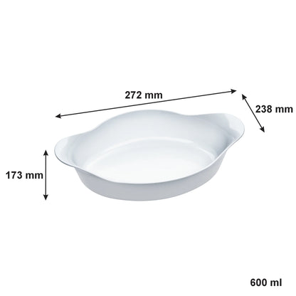 Marinex 600ml Small Opaline Oval Roaster White