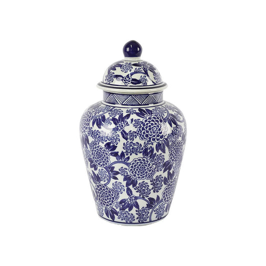 Urban Decor Floral Ginger Jar Blue