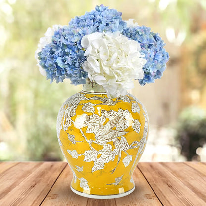 Urban Decor Bird Vase Yellow & White