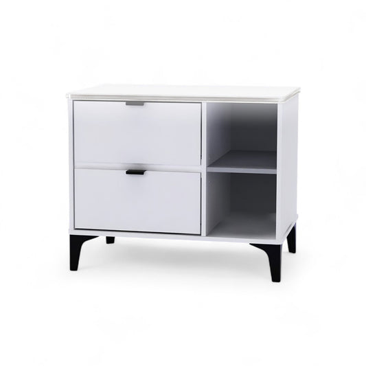 Exotic Designs Modern Nightstand with LED Accent Light White