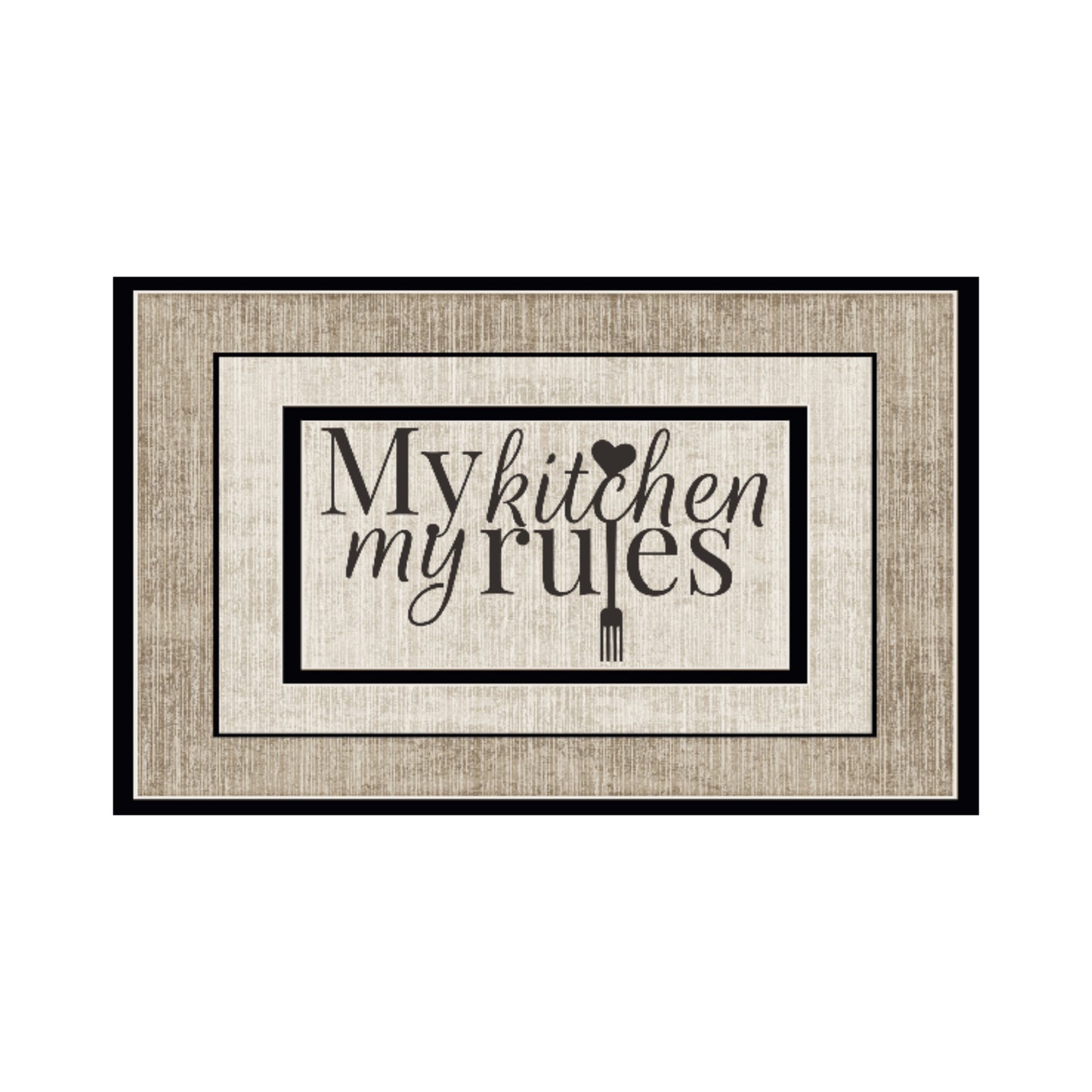"My Kitchen, My Rules" 50 x 80cm Kitchen Mat Brown