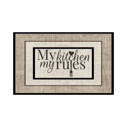 "My Kitchen, My Rules" 50 x 80cm Kitchen Mat Brown