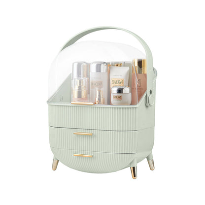 Antalya Cosmetic Organiser with 2 Drawers Green