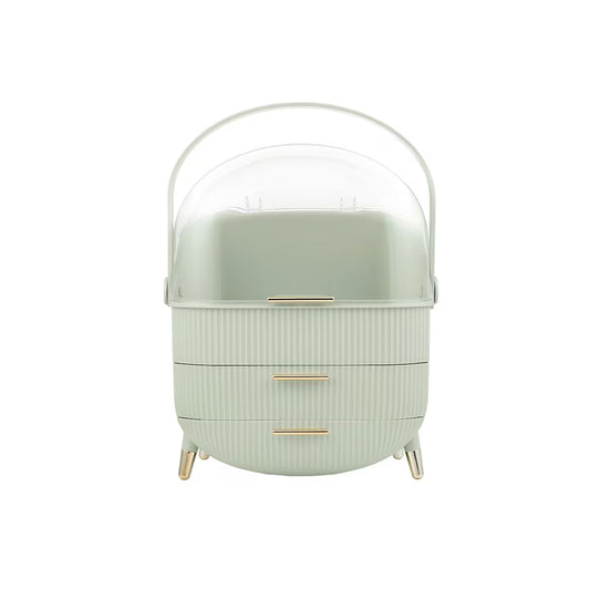 Antalya Cosmetic Organiser with 2 Drawers Green