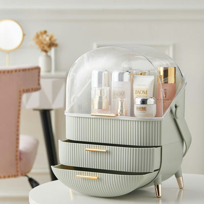 Antalya Cosmetic Organiser with 2 Drawers Green