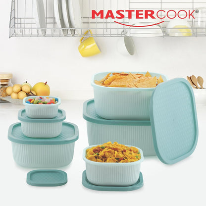 Mastercook Marina 6 Piece Rectangular Container Set Green