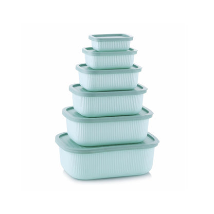 Mastercook Marina 6 Piece Rectangular Container Set Green