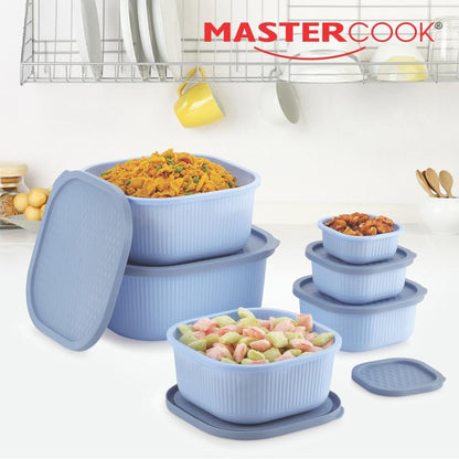 Mastercook Marina 6 Piece Square Container Set Blue