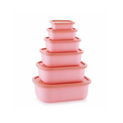 Mastercook Marina 6 Piece Rectangular Container Set Pink