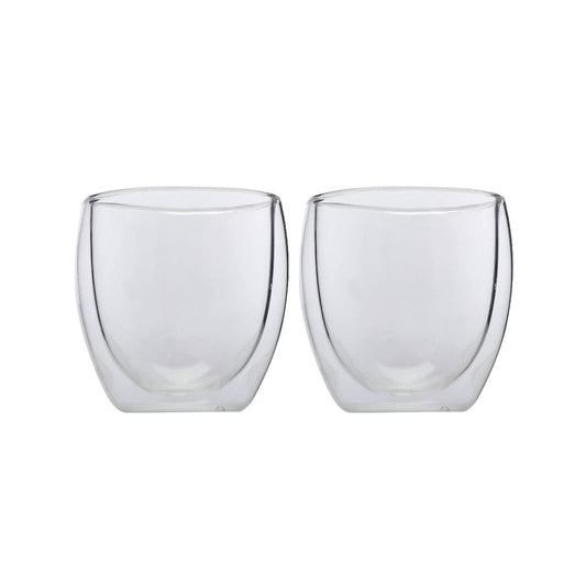 Maxwell & Williams Blend 2 Piece 250ml Double Wall Cup Set Clear