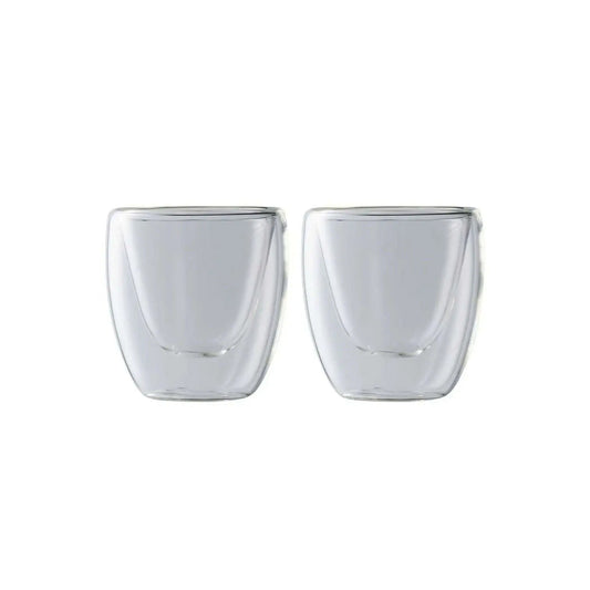 Maxwell & Williams Blend 2 Piece 80ml Double Wall Cup Set Clear