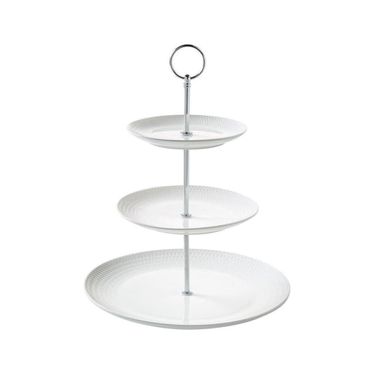 Maxwell & Williams Coupe Diamonds 3-Tier Cake Stand White