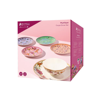 Maxwell & Williams 12 Piece Mystique Coupe Dinner Set Multicoloured