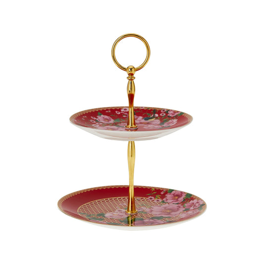 Maxwell & Williams Teas & Cs 2-Tier Cake Stand Red