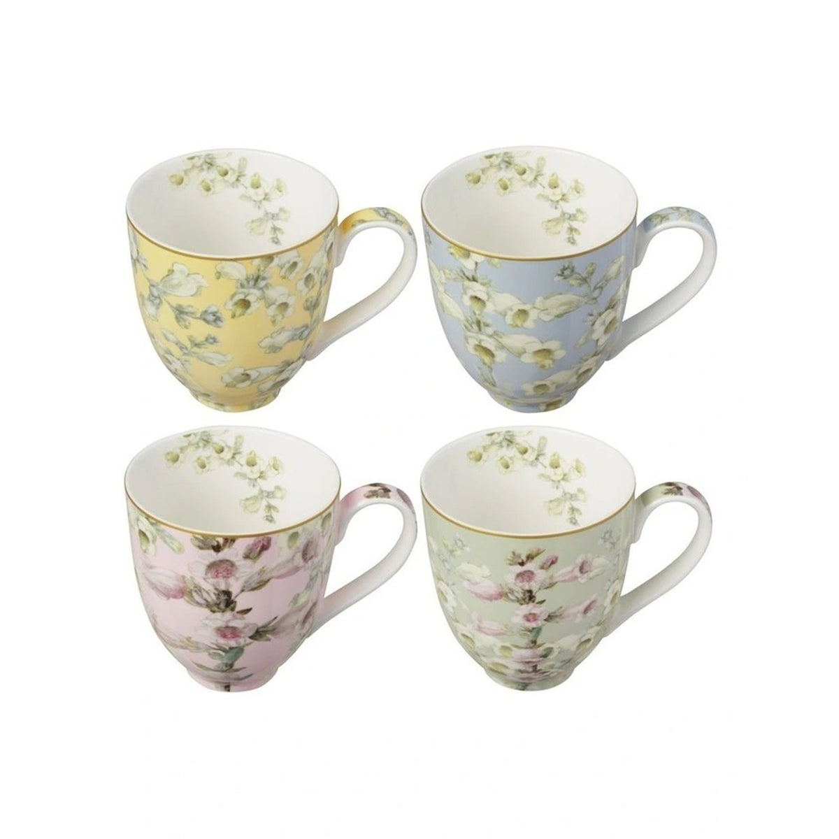 Maxwell & Williams Royal Botanic Garden Foxglove 400ml Coupe Mug Set of 4