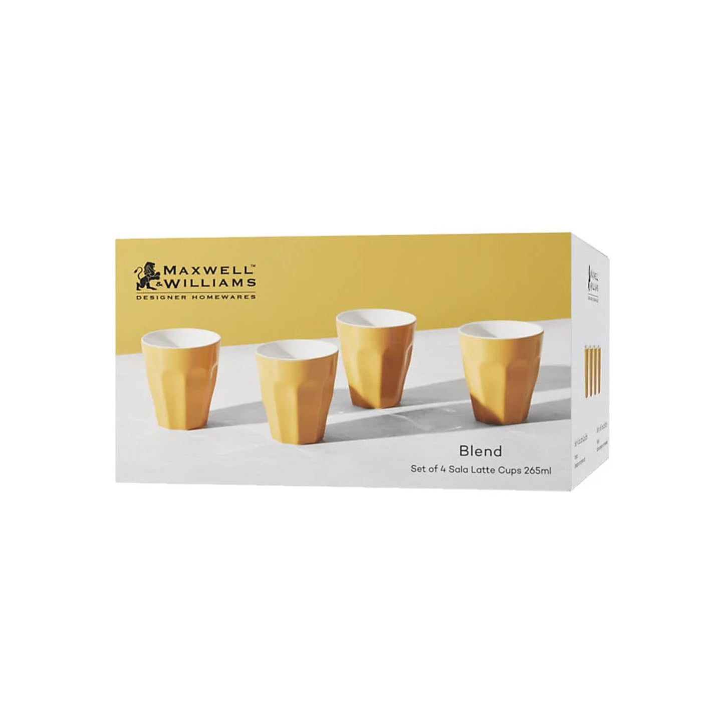 Maxwell & Williams Blend 4 Piece Sala Latte Cup Set Mustard