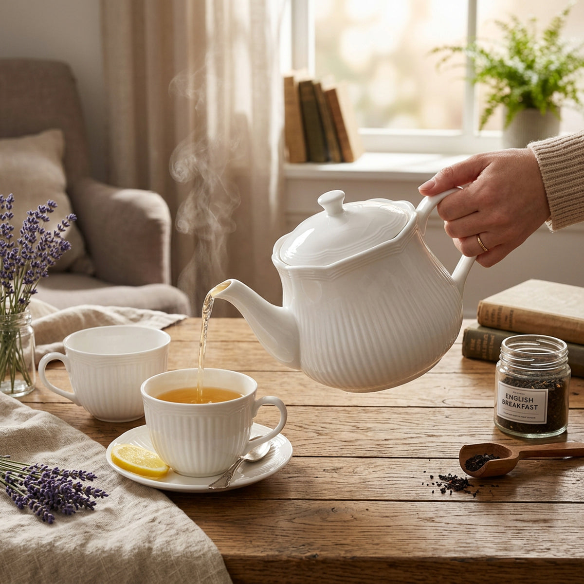 Maxwell & Williams White Basics Rococo 570ml Teapot White