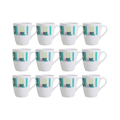 Aqua 12 Piece Melamine Mug Set White