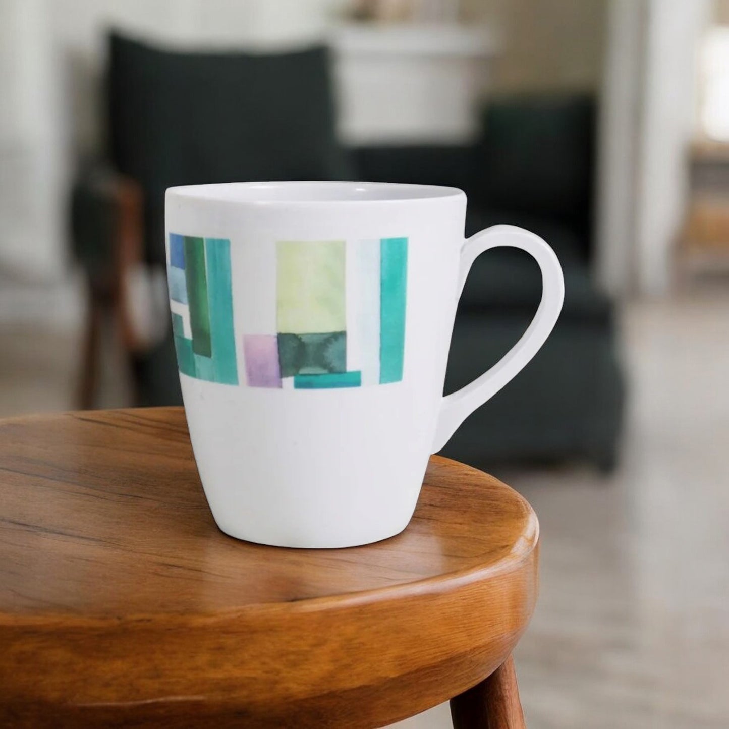 Aqua Melamine Mug White