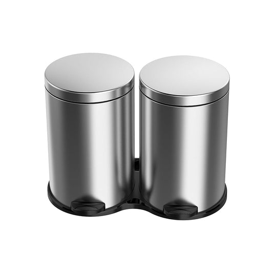 Meliconi 2 Piece Ecolux Rubbish Bin Set Silver