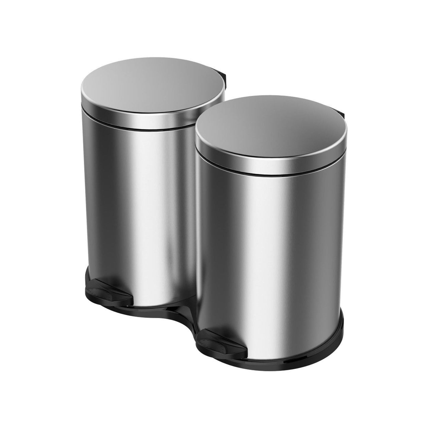 Meliconi 2 Piece Ecolux Rubbish Bin Set Silver