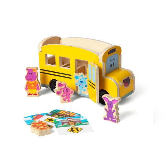 Melissa & Doug Blues Clues & You! Wooden Pull-Back School Bus