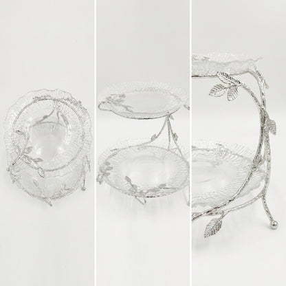 2 Tier Dessert Server Silver