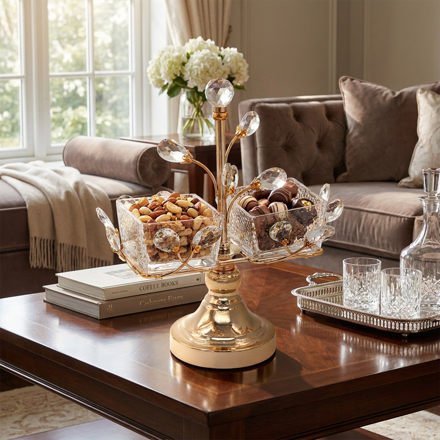 Metal Serving Stand Gold