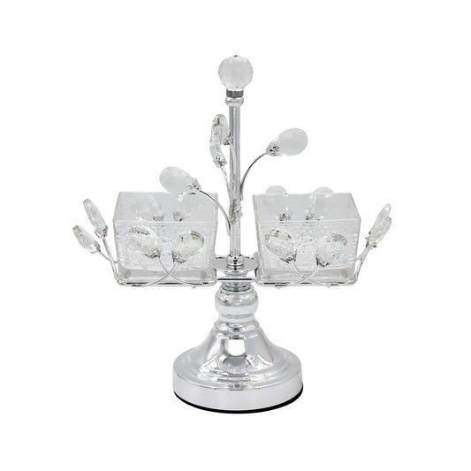 Metal Serving Stand Silver