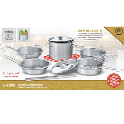 Stainless Steel Toy Cooking Set Silver