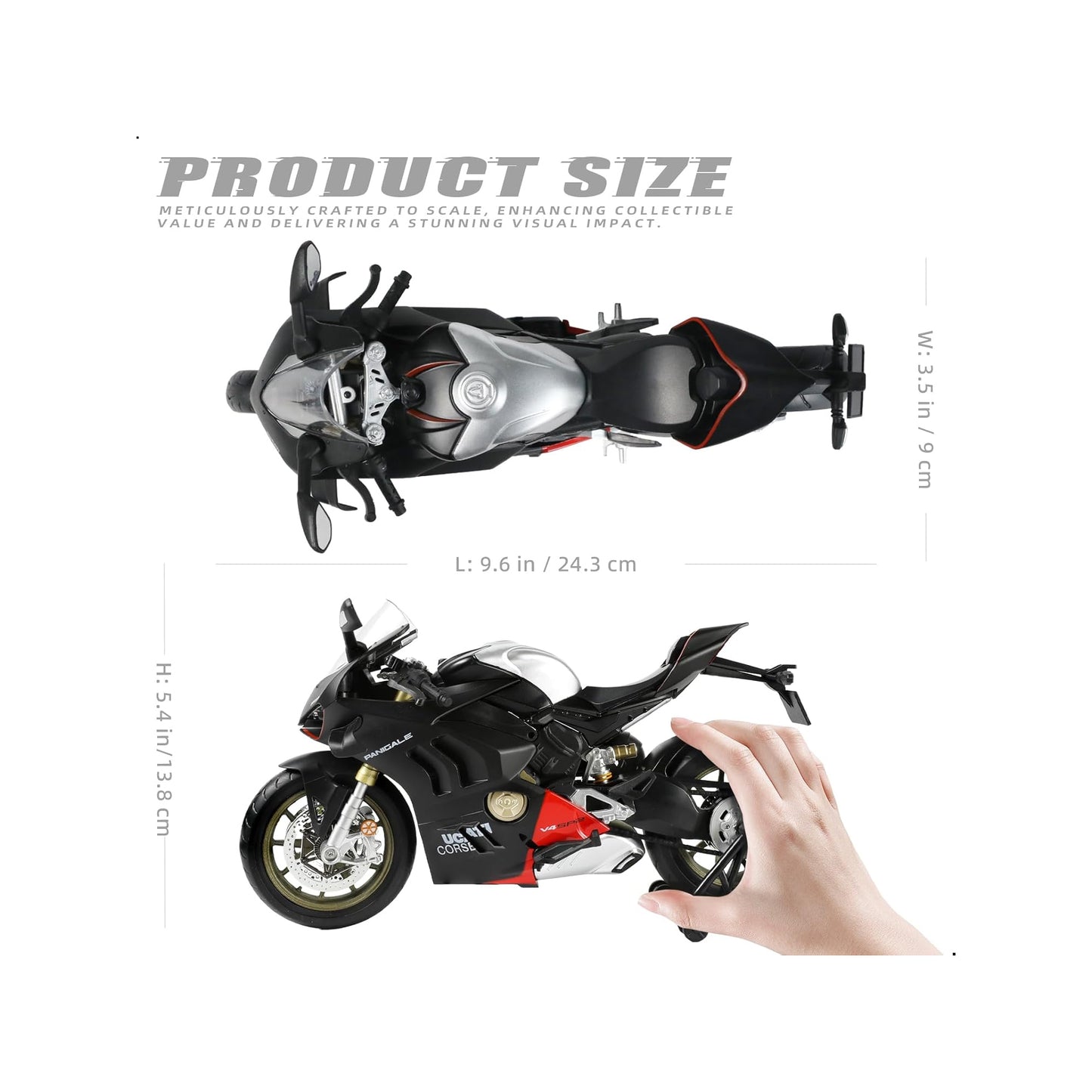 Die-Cast Motorcycle Model Black (Pre-order)
