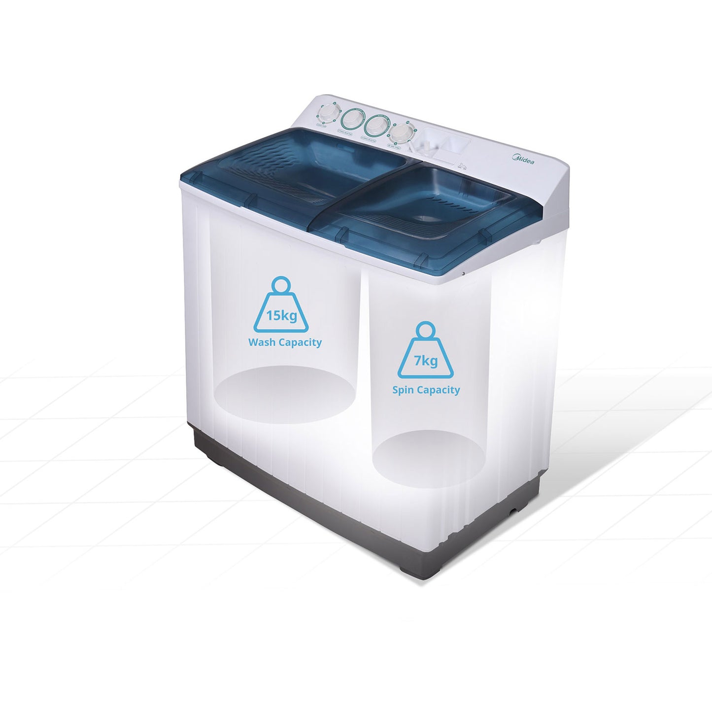 Midea 15kg Twin Tub Washing Machine White