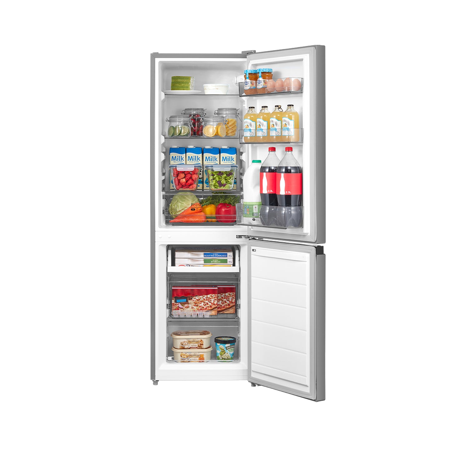 Midea 169L Bottom Freezer Fridge Silver