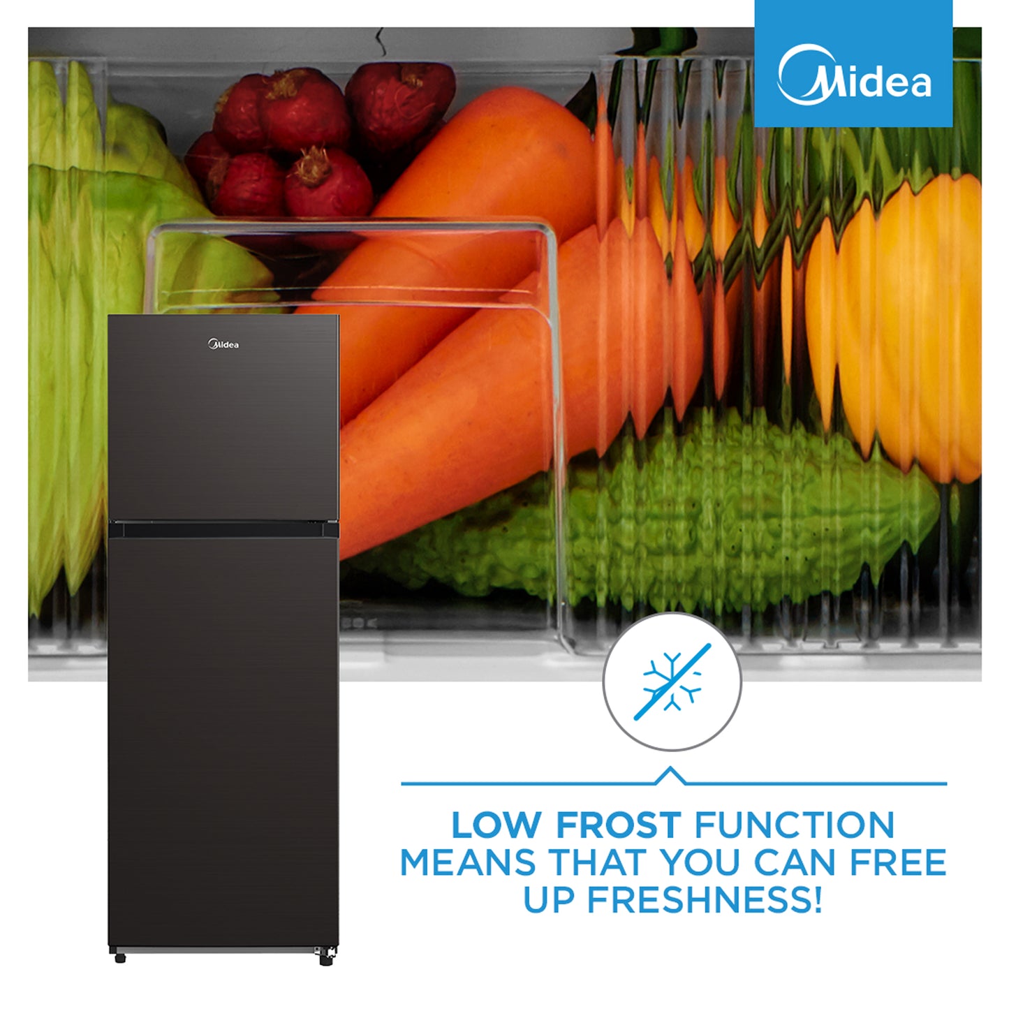 Midea 173L Top Mount Freezer Anthracite
