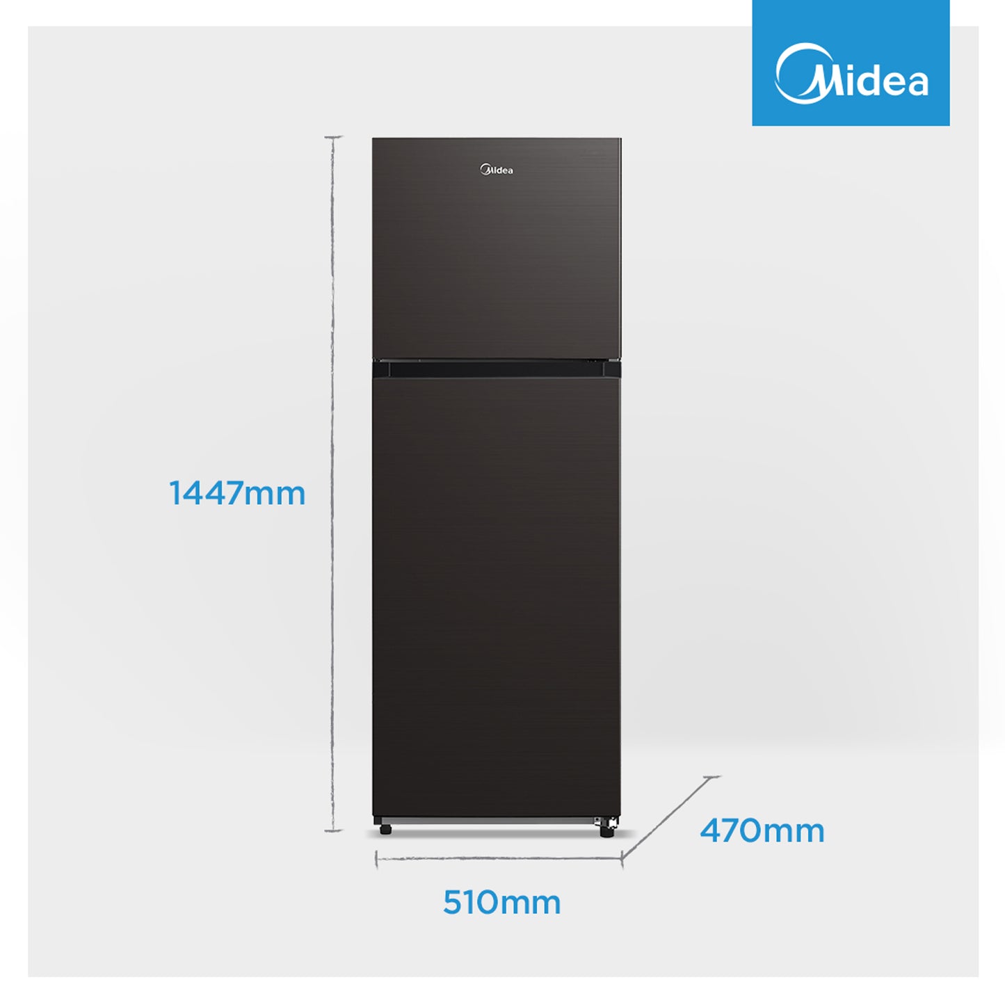 Midea 173L Top Mount Freezer Anthracite