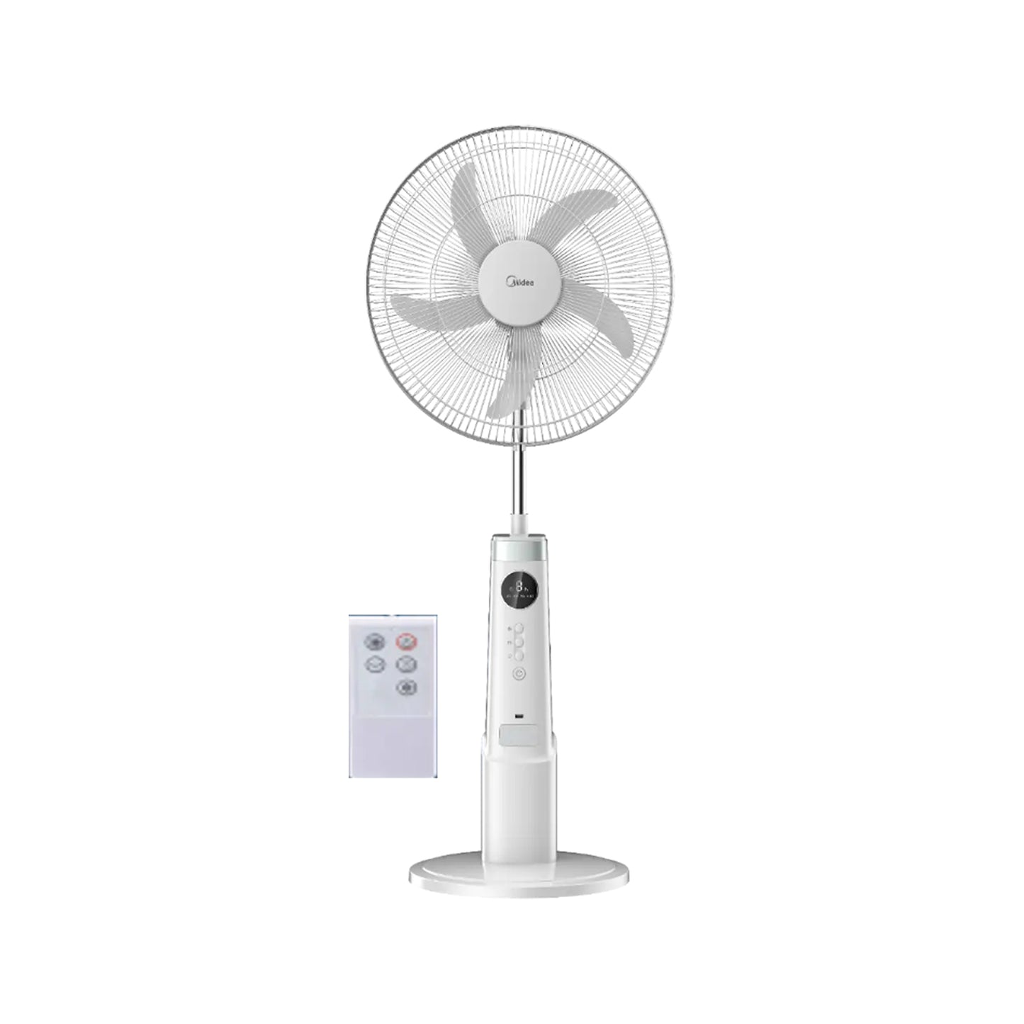 Midea Battery Rechargeable Stand Fan White