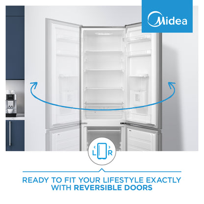 Midea 259l Bottom Mount Freezer Stainless Steel